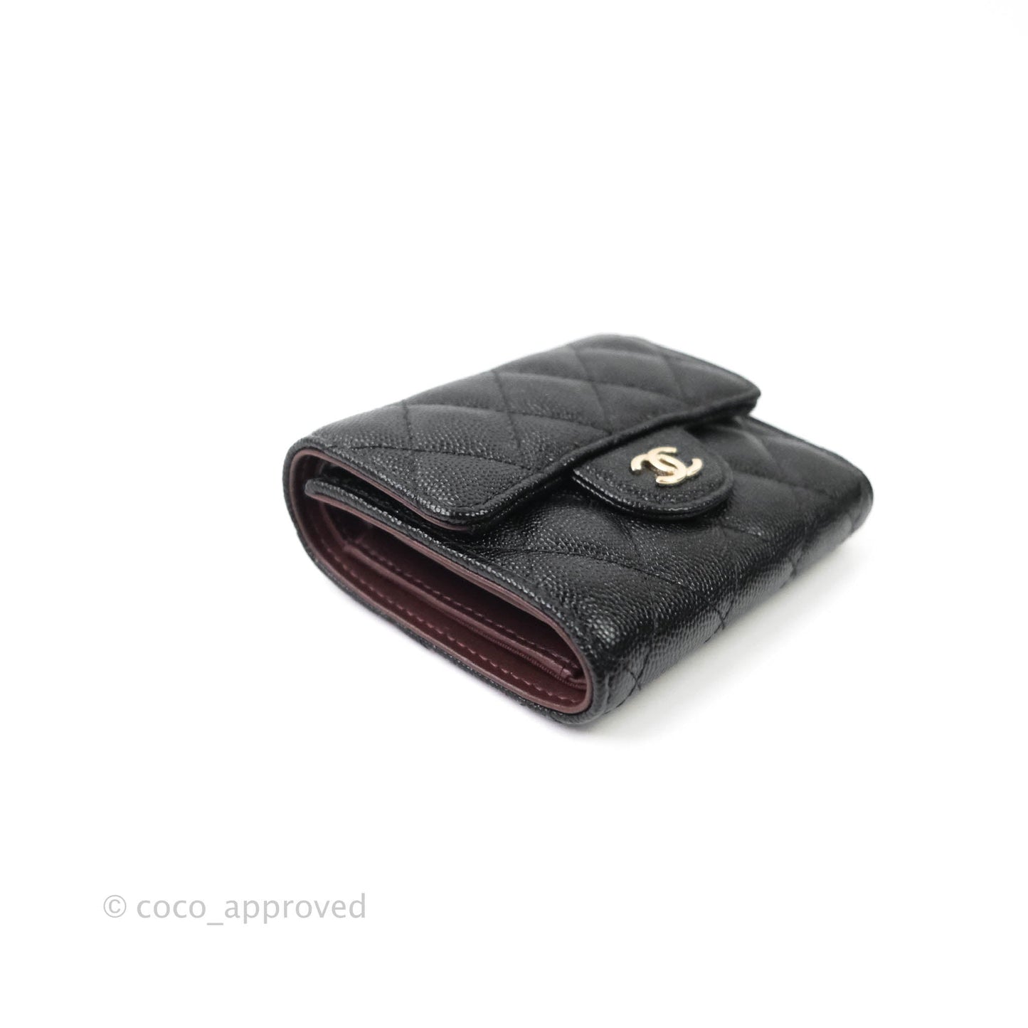 Chanel Classic Flap Small Wallet Black Caviar Gold Hardware⁣