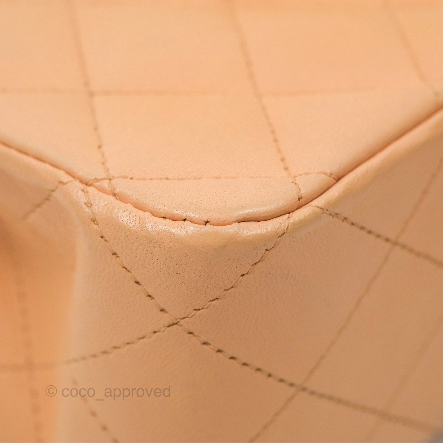Chanel Classic M/L Medium Flap Quilted Beige Pink Lambskin Gold Hardware