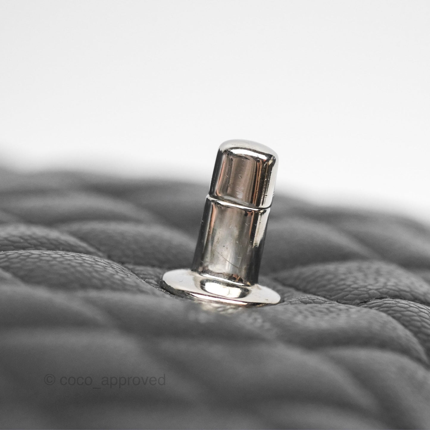 Chanel Classic M/L Medium Flap Quilted Black Caviar Silver Hardware