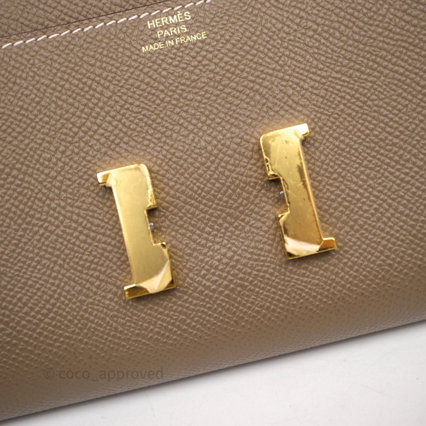 Hermès Constance To Go Wallet Etoupe 18 Epsom Gold Hardware
