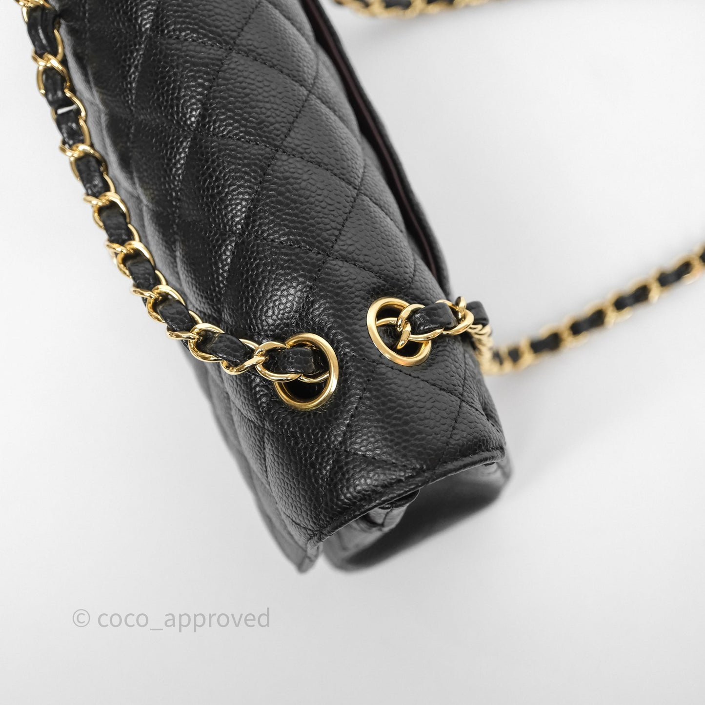 Chanel Classic M/L Medium Flap Quilted Black Caviar Gold Hardware