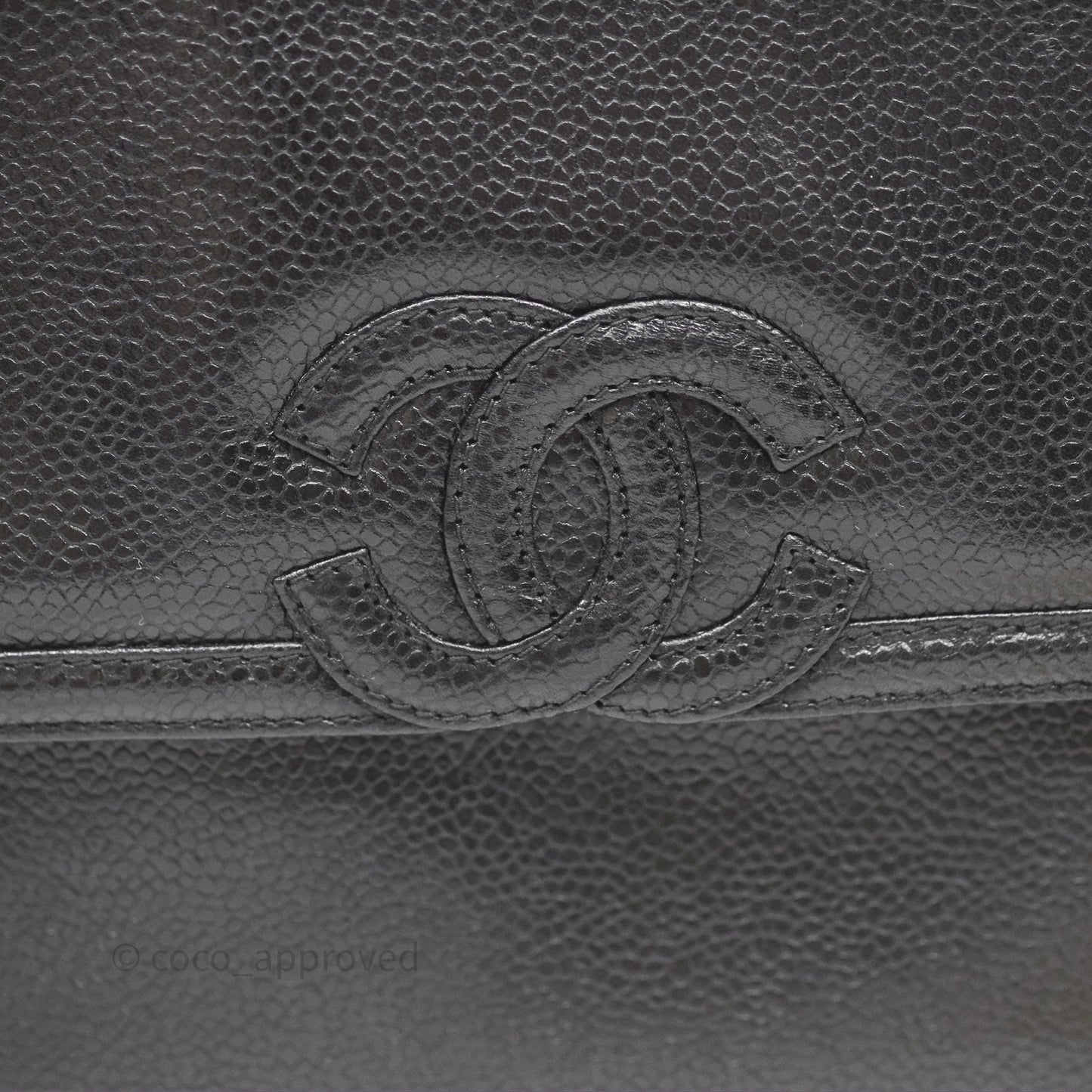 Chanel Vintage CC Camera Bag Black Caviar 24 Gold Hardware