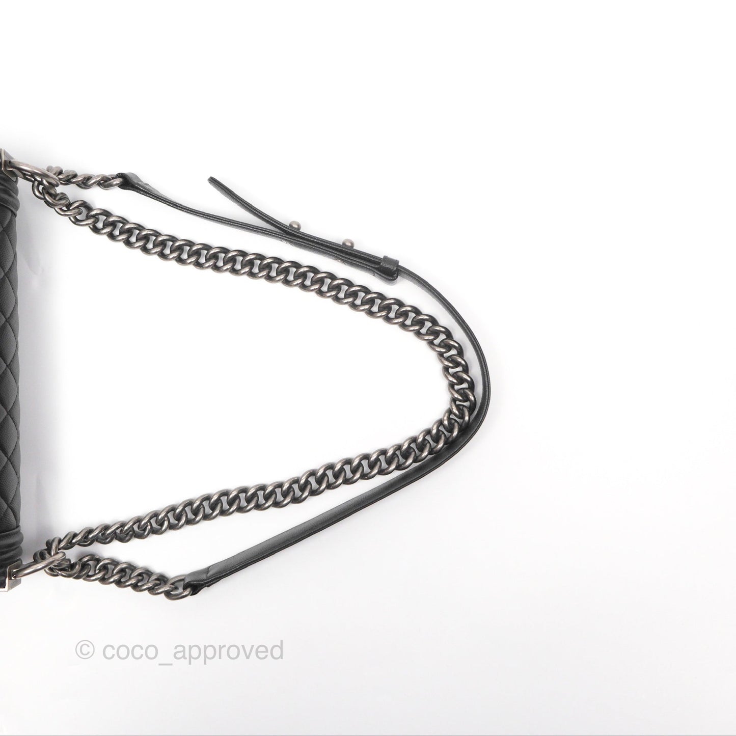 Chanel Medium Boy Quilted Black Caviar Ruthenium Hardware