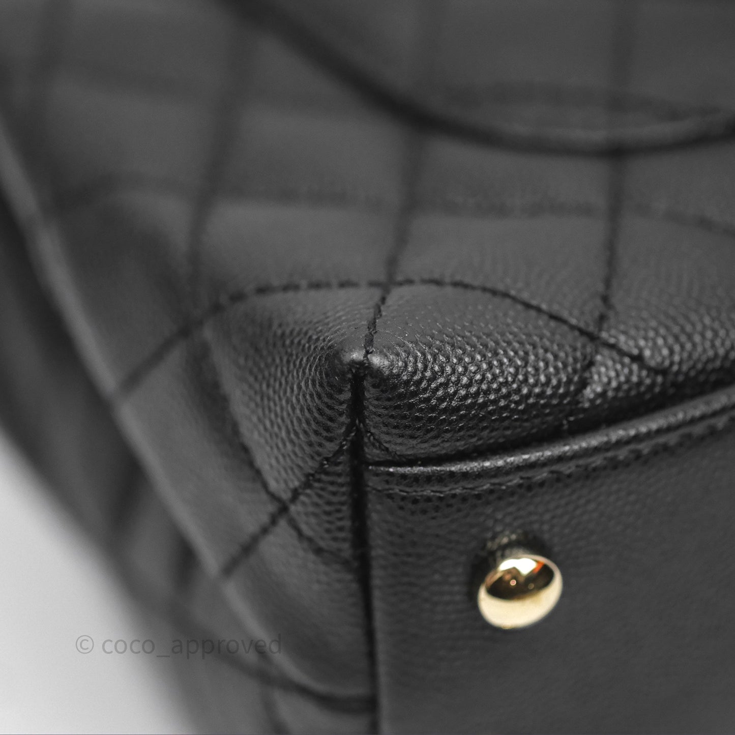 Chanel Small Coco Handle Quilted Black Caviar Gold Hardware