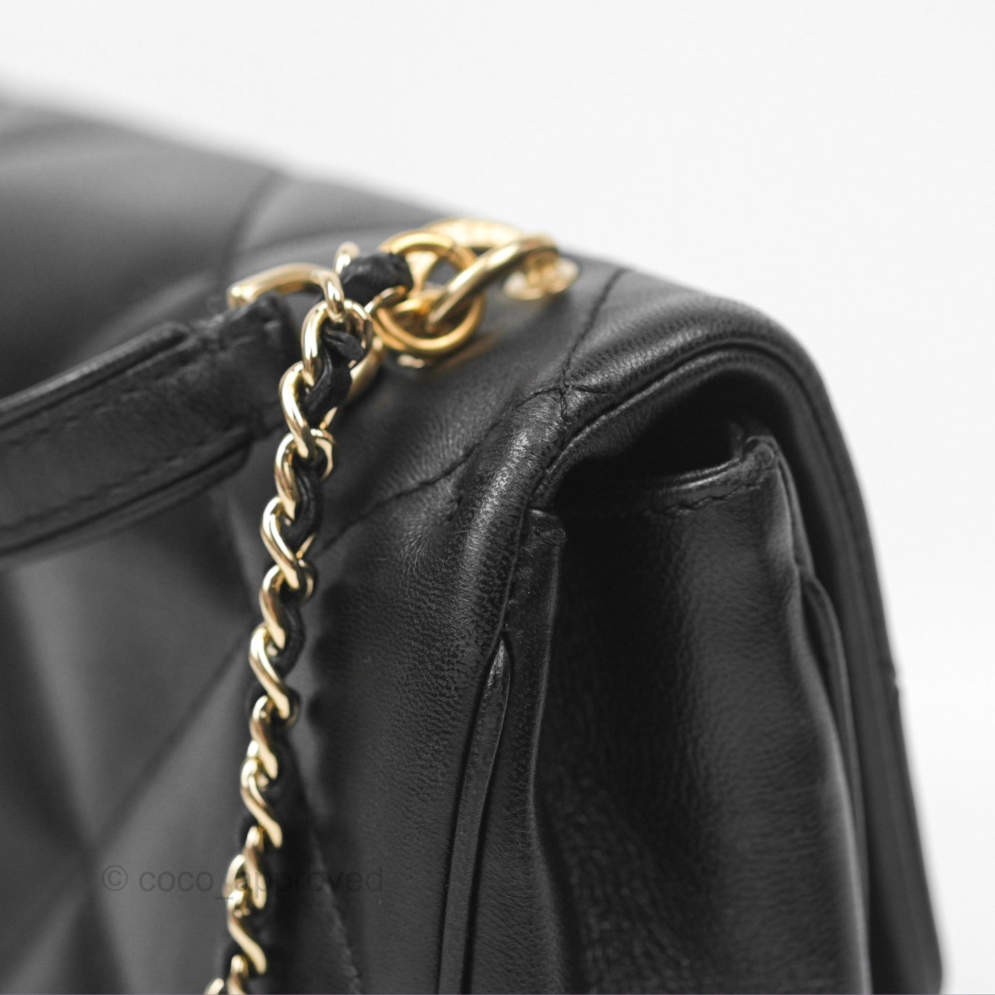Chanel Small Coco Lady Quilted Flap Bag With Top Handle Black Calfskin Gold Hardware