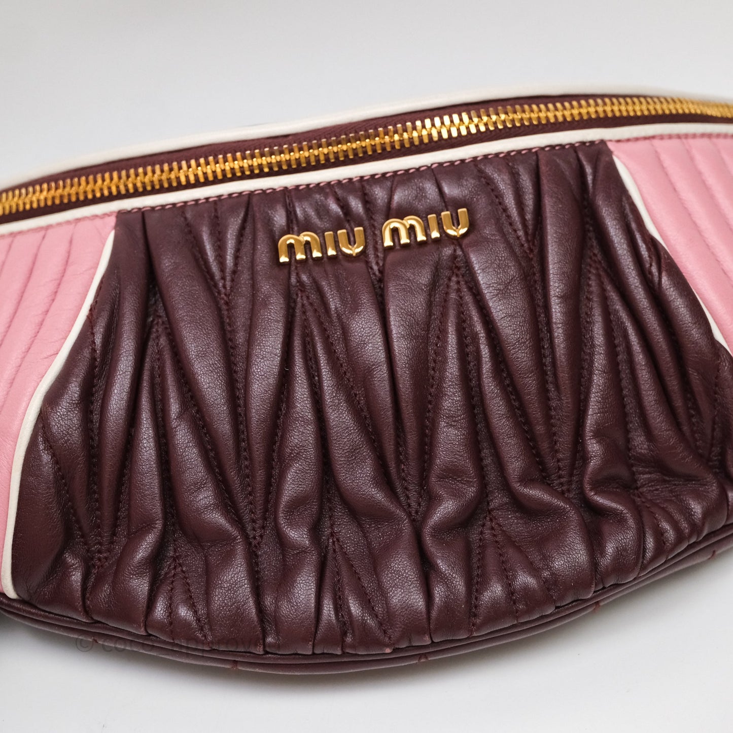 Miu Miu Bumbag Burgundy/Pink Gold Hardware