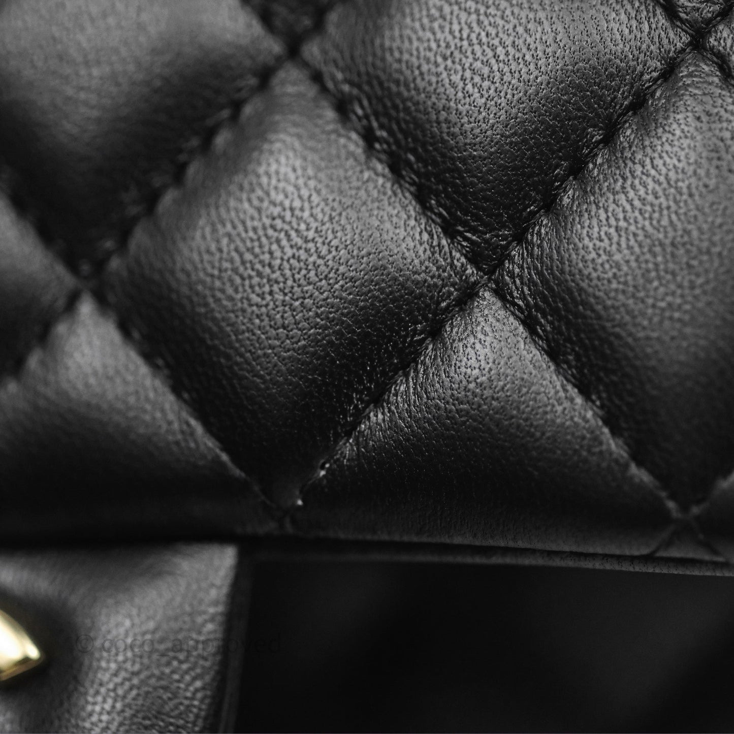 Chanel Mini Square Flap Quilted Black Lambskin Gold Hardware