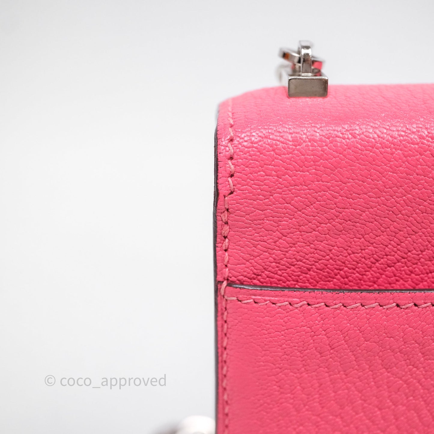 Hermès Mini Verrou Chaine Bag Rose Lipstick U5 Chevre Mysore Palladium Hardware