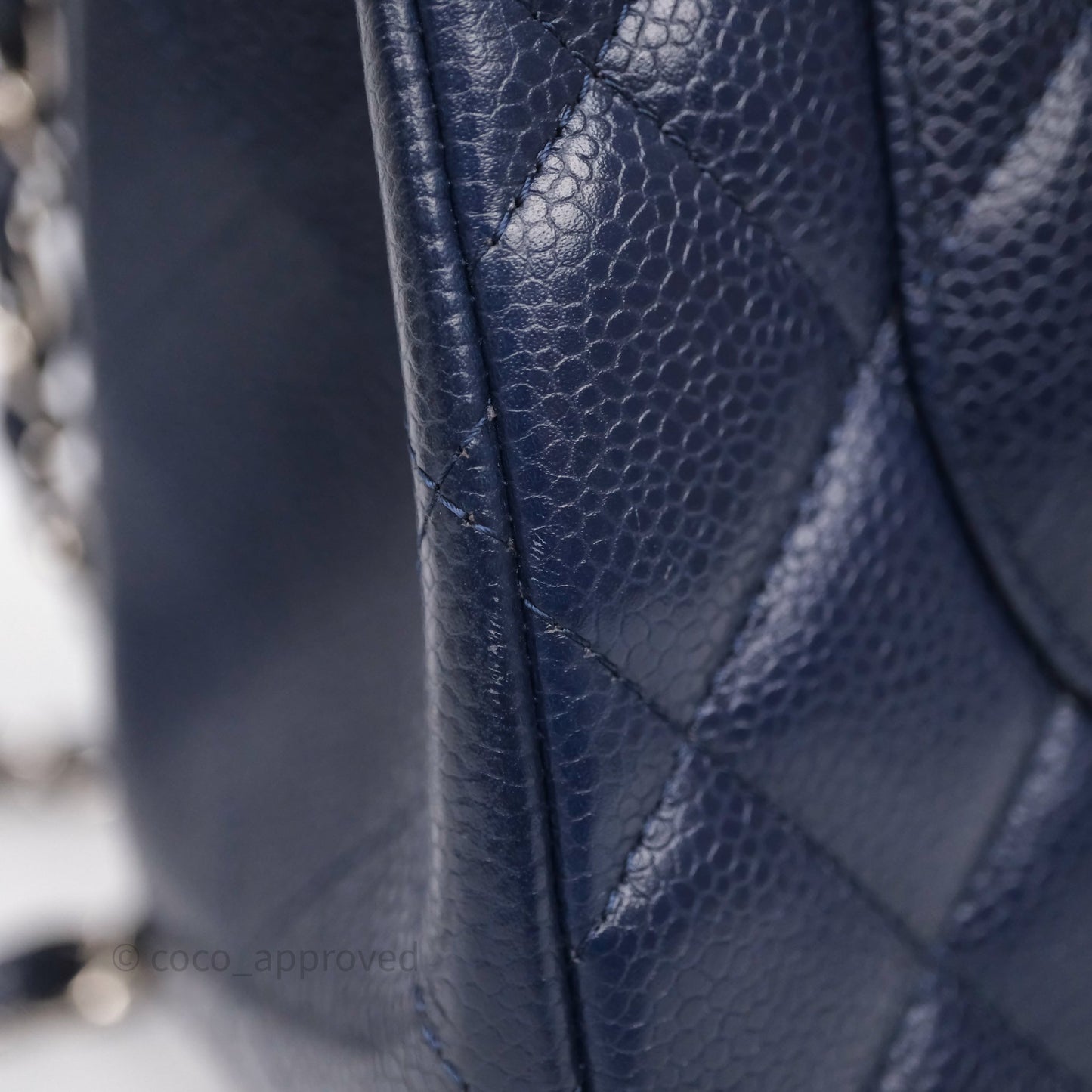 Chanel Jumbo Double Flap Navy Caviar Silver Hardware⁣⁣