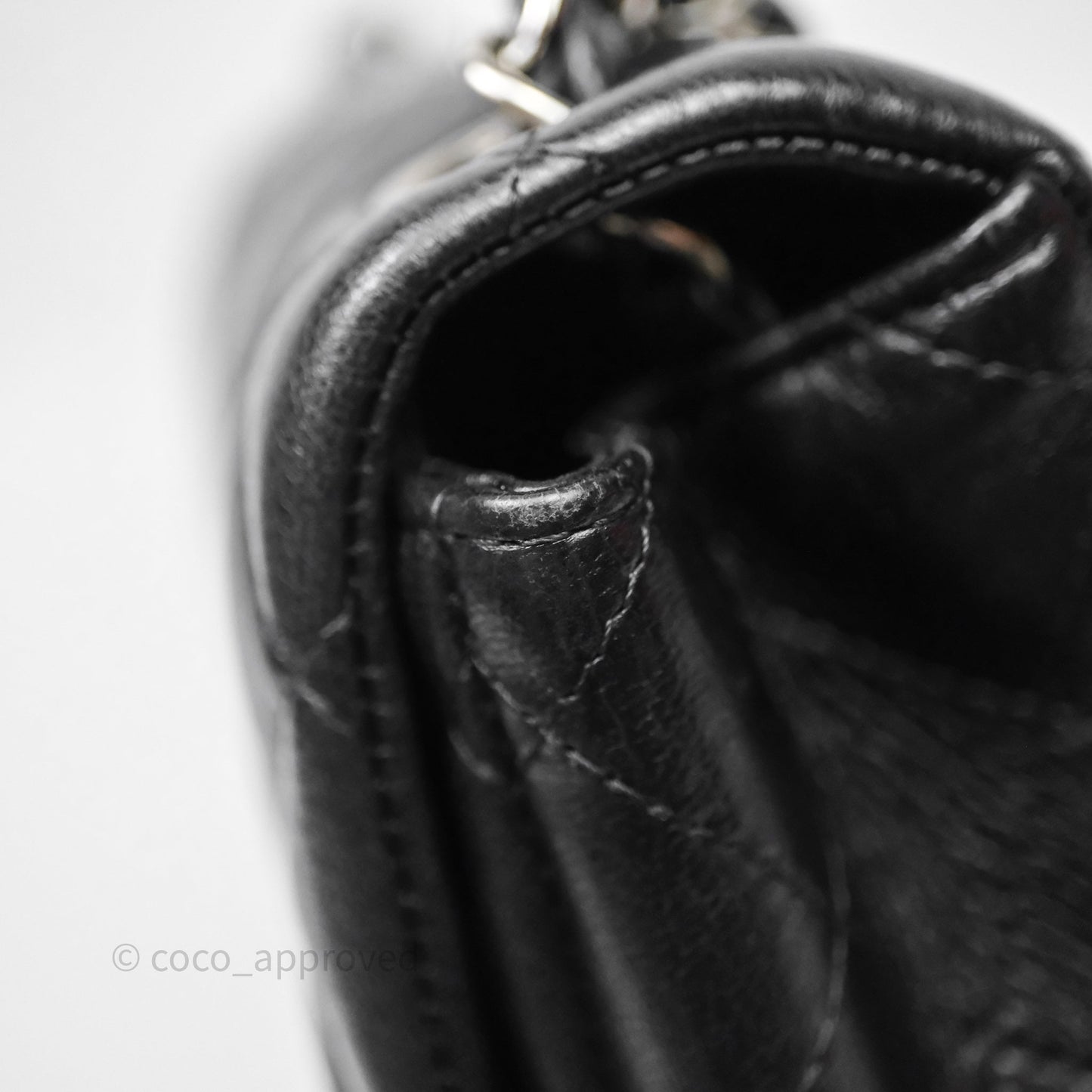 Chanel Mini Square Quilted Black Lambskin Silver Hardware