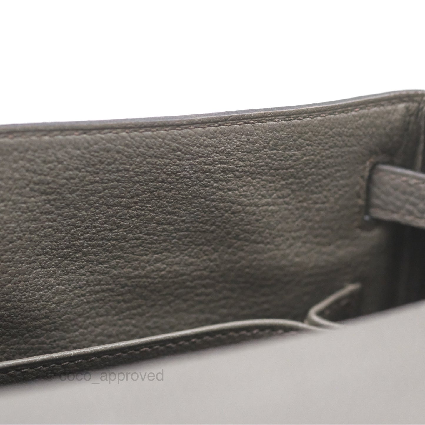 Hermès Retourne Kelly 25 Gris Etain 8F Togo Gold Hardware