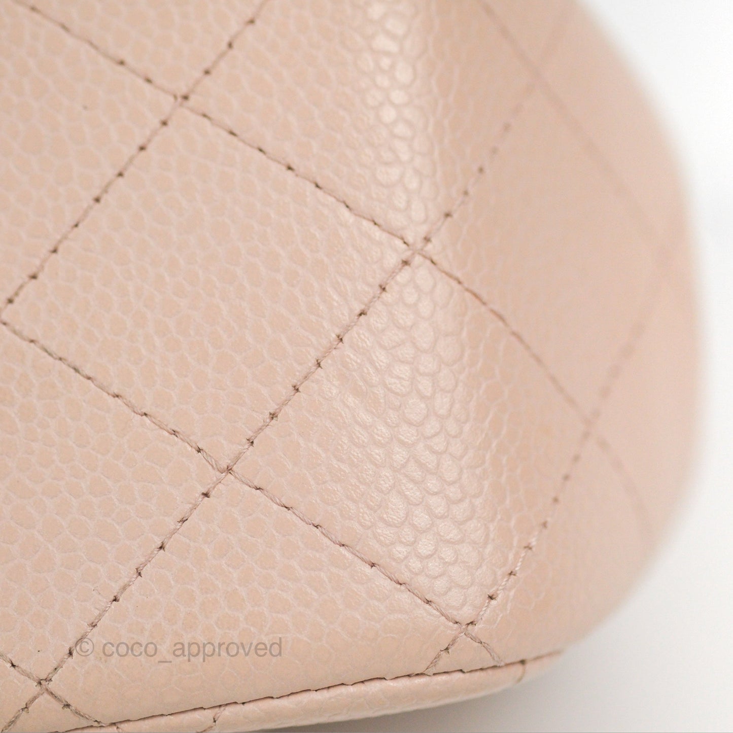 Chanel Quilted Mini Square Flap Pale Pink Caviar Ruthenium Hardware