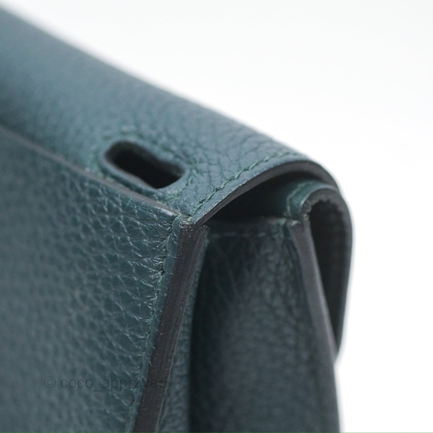 Hermès Halzan 25 Taurillon Clemence 60 Vert Cypres Gold Hardware