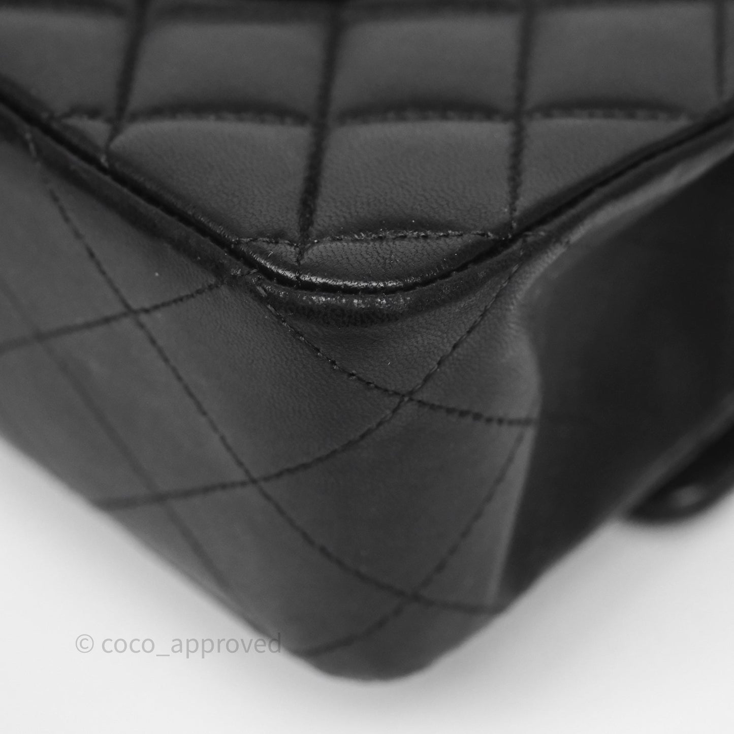 Chanel Classic M/L Medium Flap Quilted Black Lambskin Silver Hardware