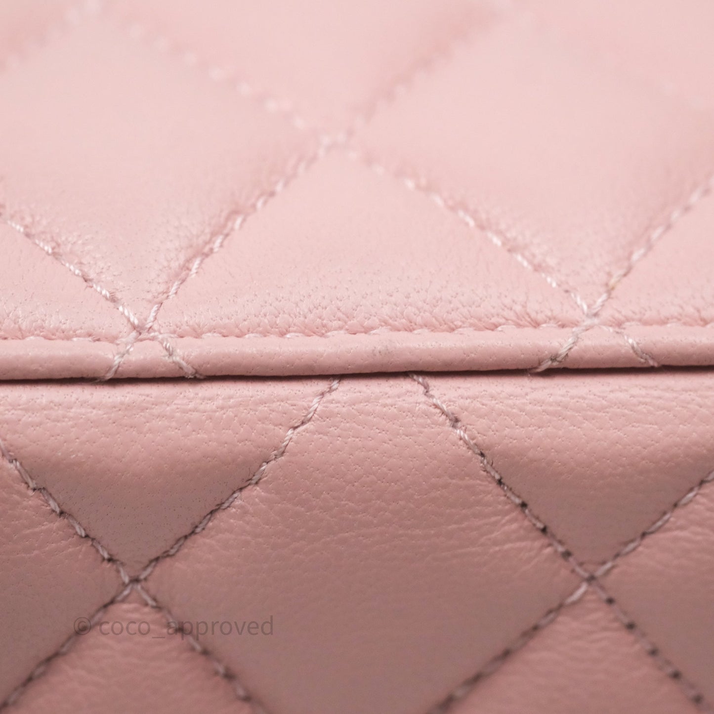 Chanel Quilted Vanity Rectangular with Camellia Adjustable Chain Pink Lambskin 23S