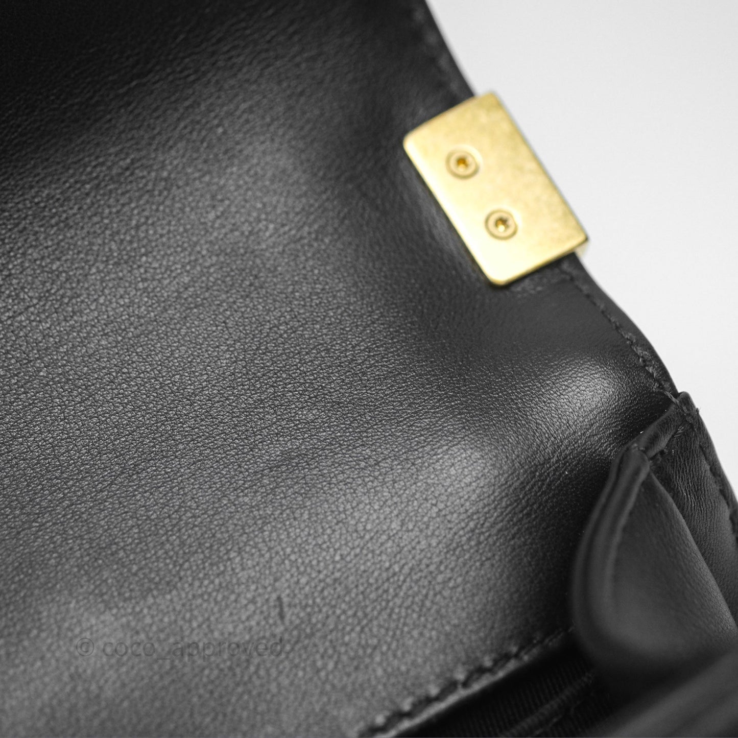 Chanel Small Boy Black Lambskin Aged Gold Hardware