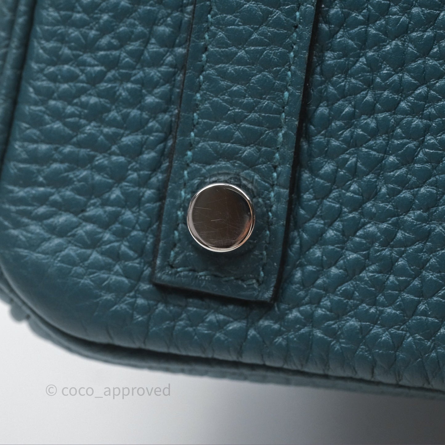 Hermès Birkin 25 Retourne Vert Bosphore W0 / Bleu Océan Z7 Togo Palladium Hardware