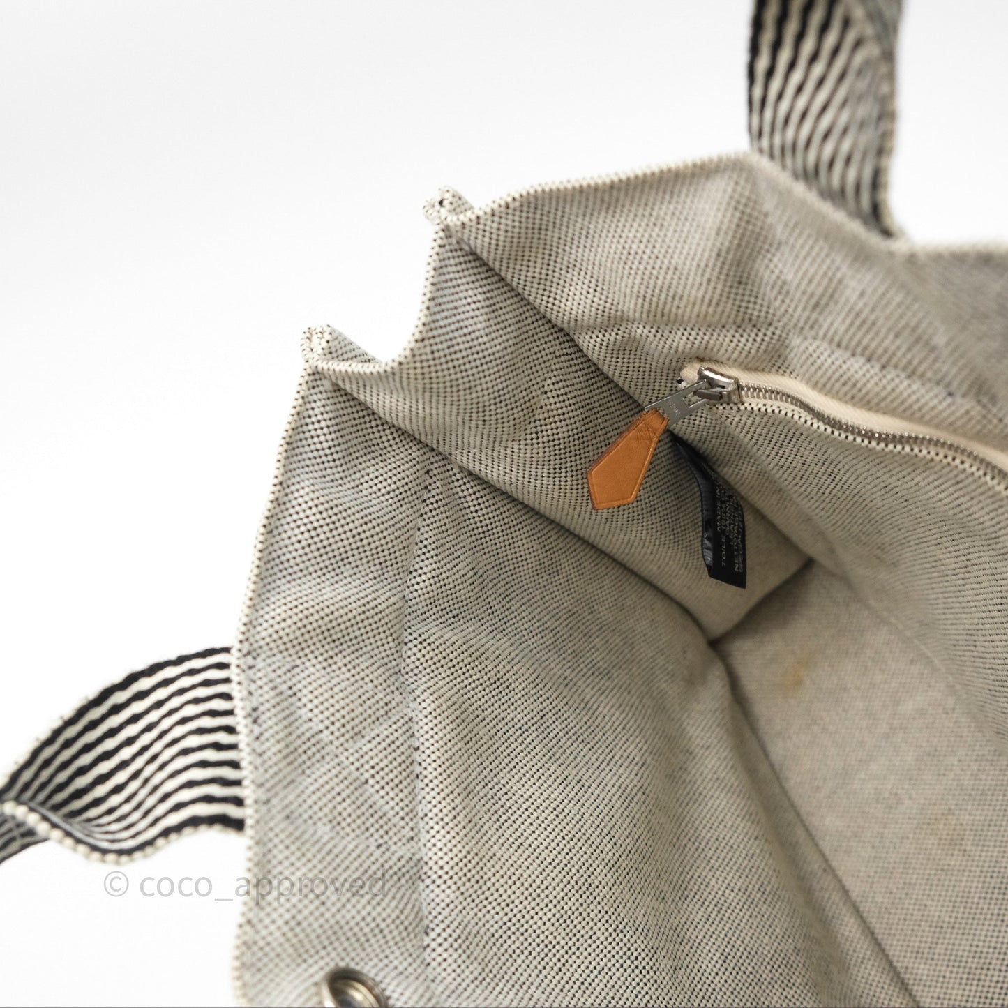 Hermès Herline Tote Bag Grey Canvas Palladium Hardware