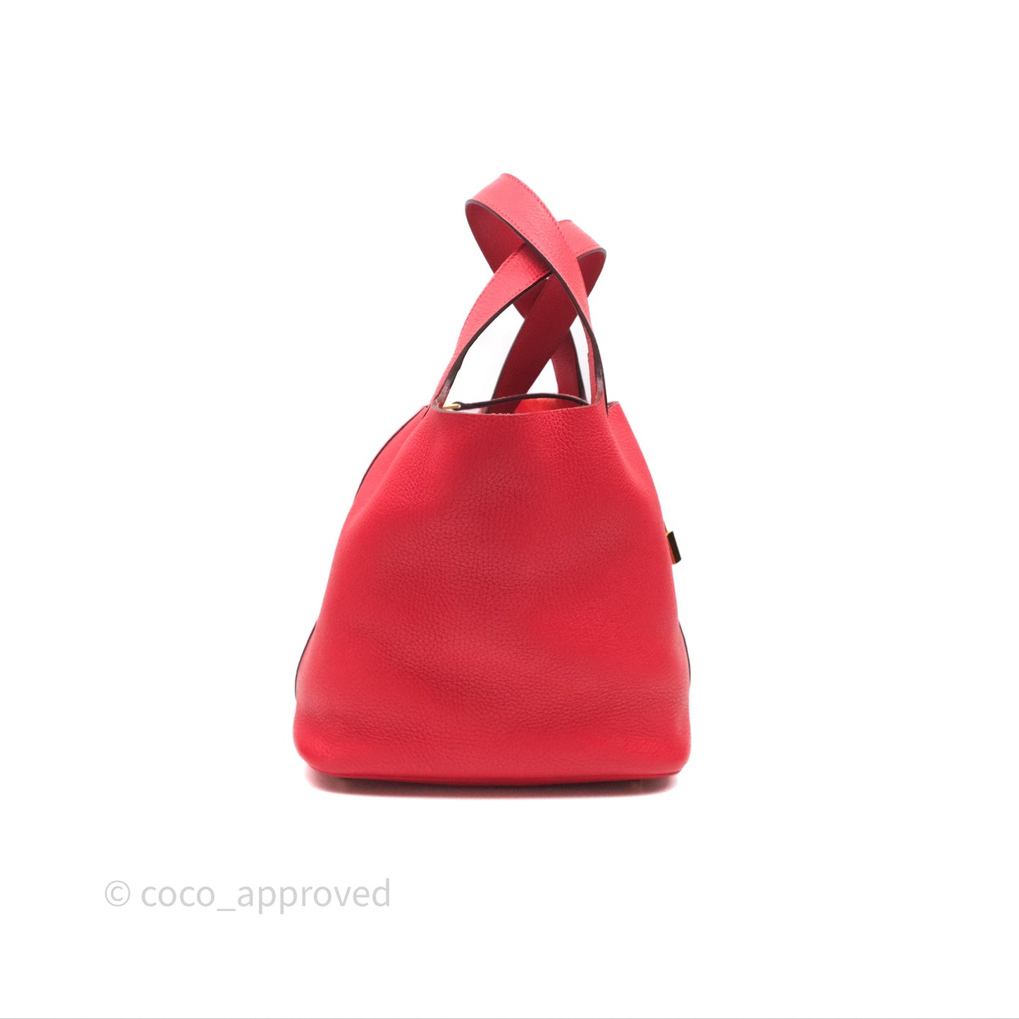 Hermès Picotin 22 Rouge Tomate S5 Clemence Gold Hardware