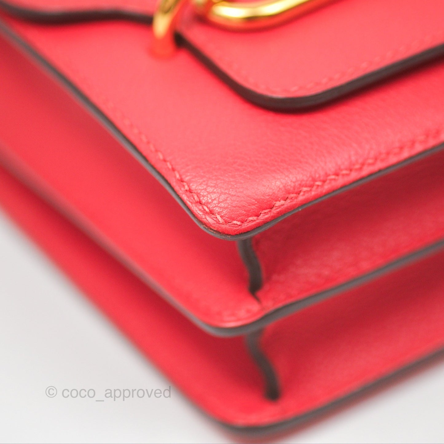 Hermès Roulis Mini 18 Rouge De Coeur Evercolor Permabrass Hardware