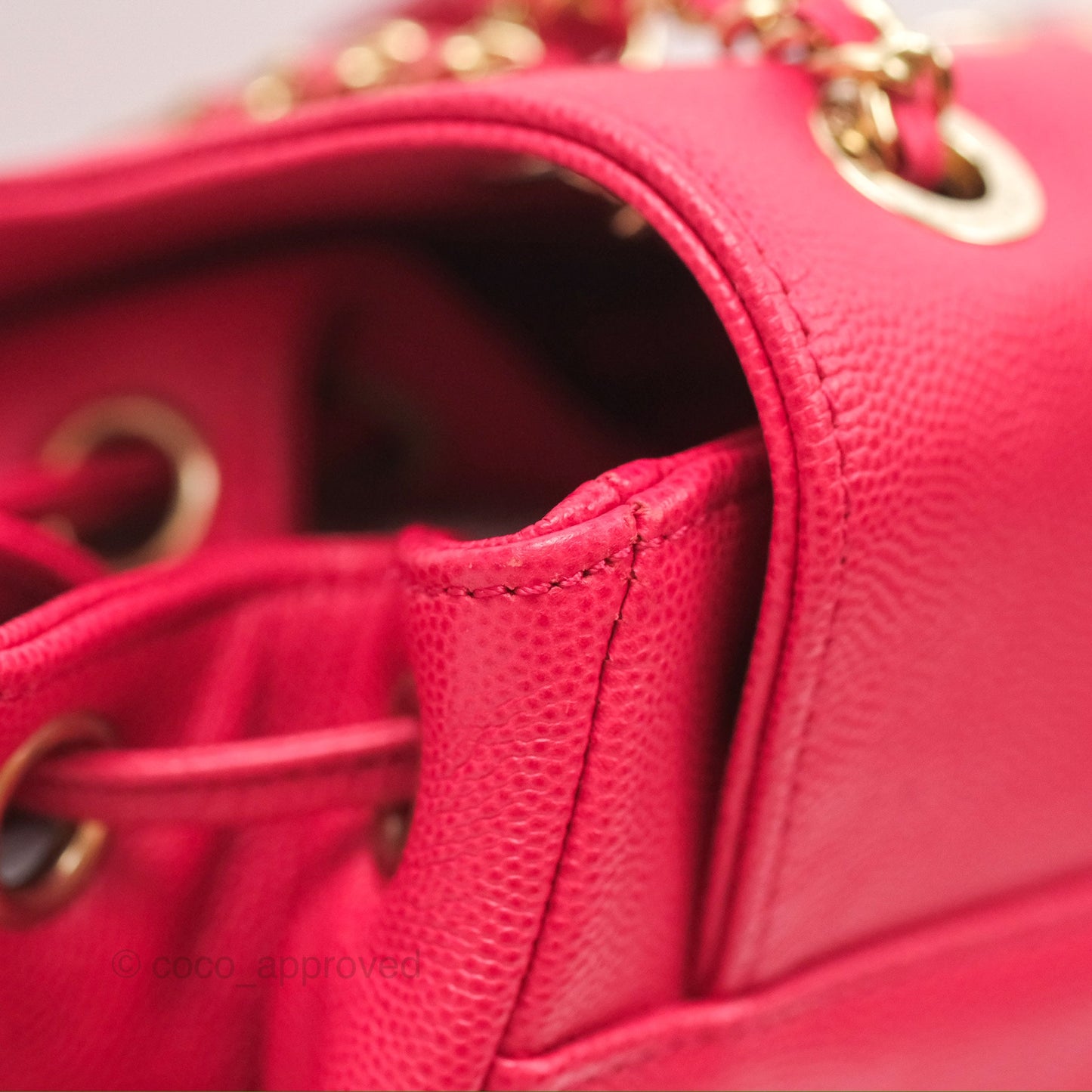Chanel Quilted Business Affinity Backpack Dark Pink Caviar Gold Hardware