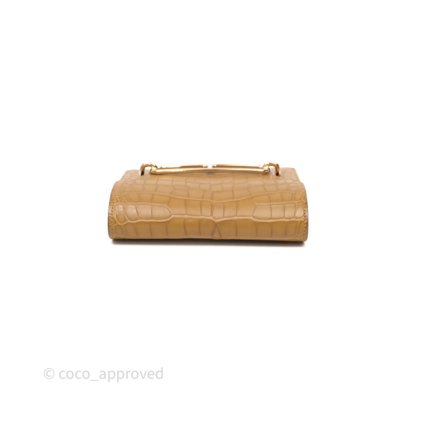 Hermès Roulis Slim Wallet Matte Alligator Mississippiensis Kraft 2H Gold Hardware