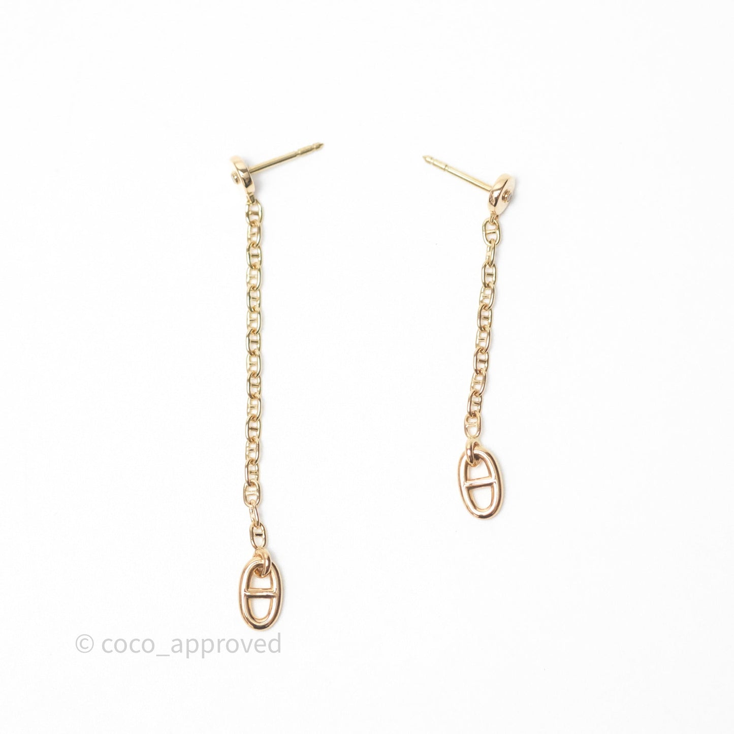 Hermès Farandole Drop Earrings 18K Rose Gold Diamond TPM