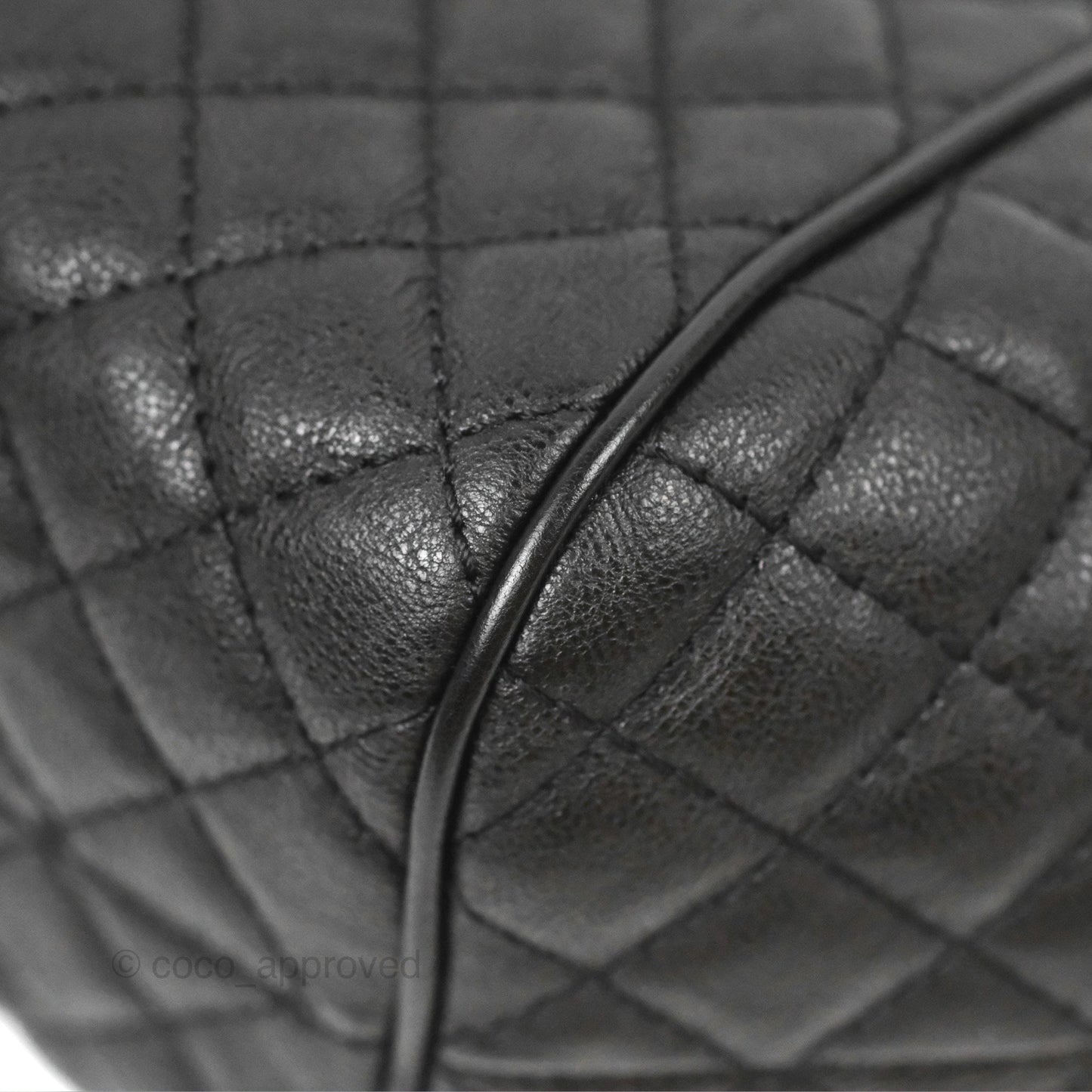 Chanel Paris Rome Colosseum Lock Bag Black Calfskin Antique Gold