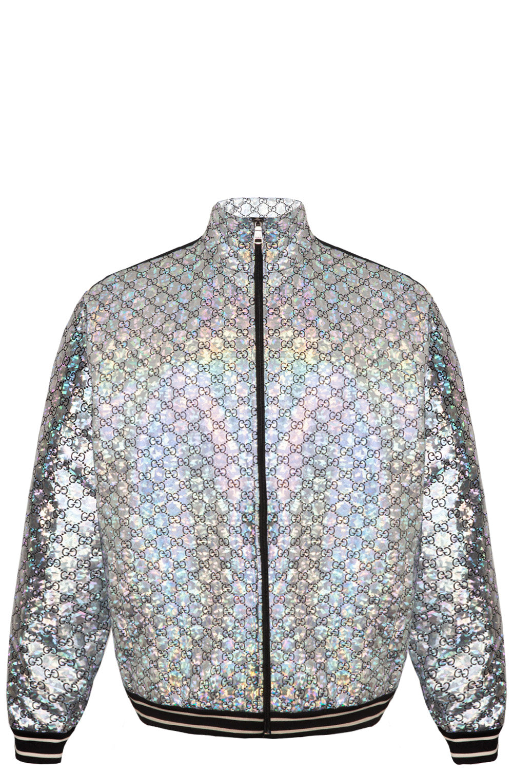 Luxury Gucci Trending 2025 Monogram Bomber Jacket Silver