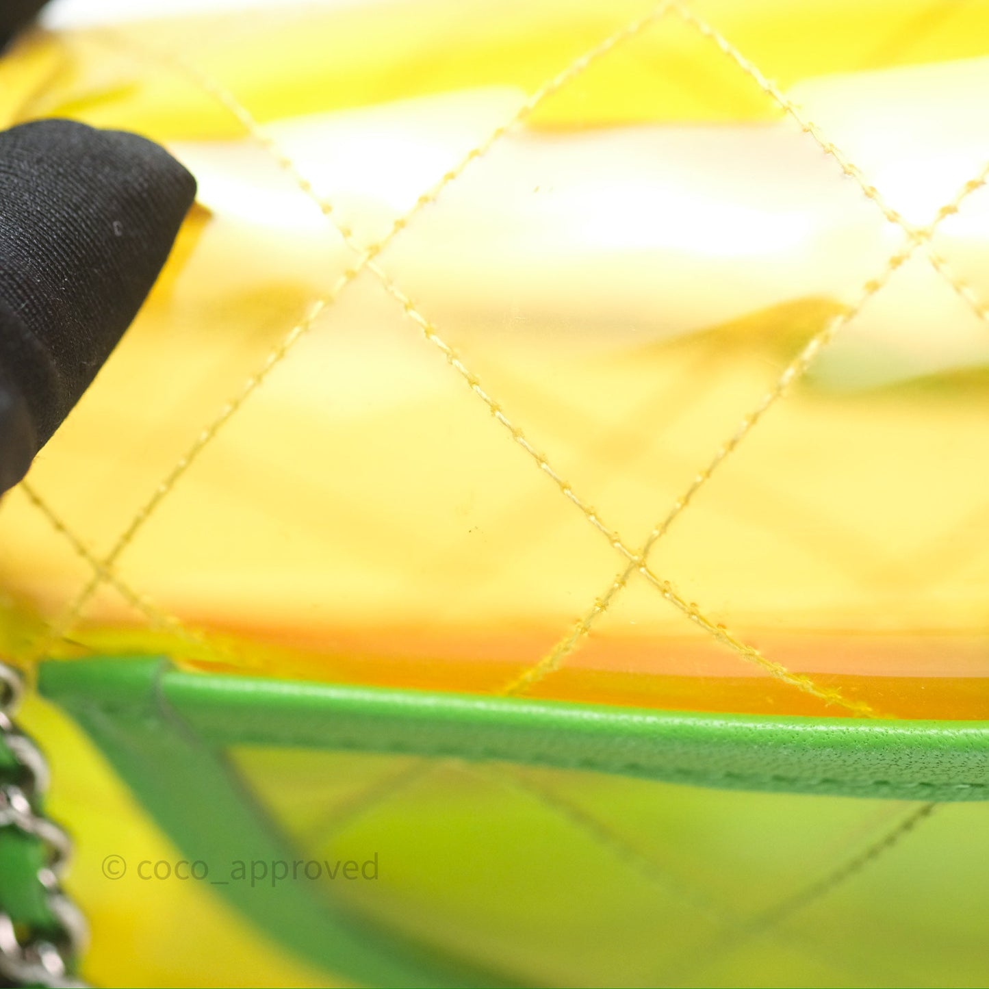 Chanel Mini Coco Splash Flap Bag PVC Lambskin Pink/Yellow/Green Silver Hardware