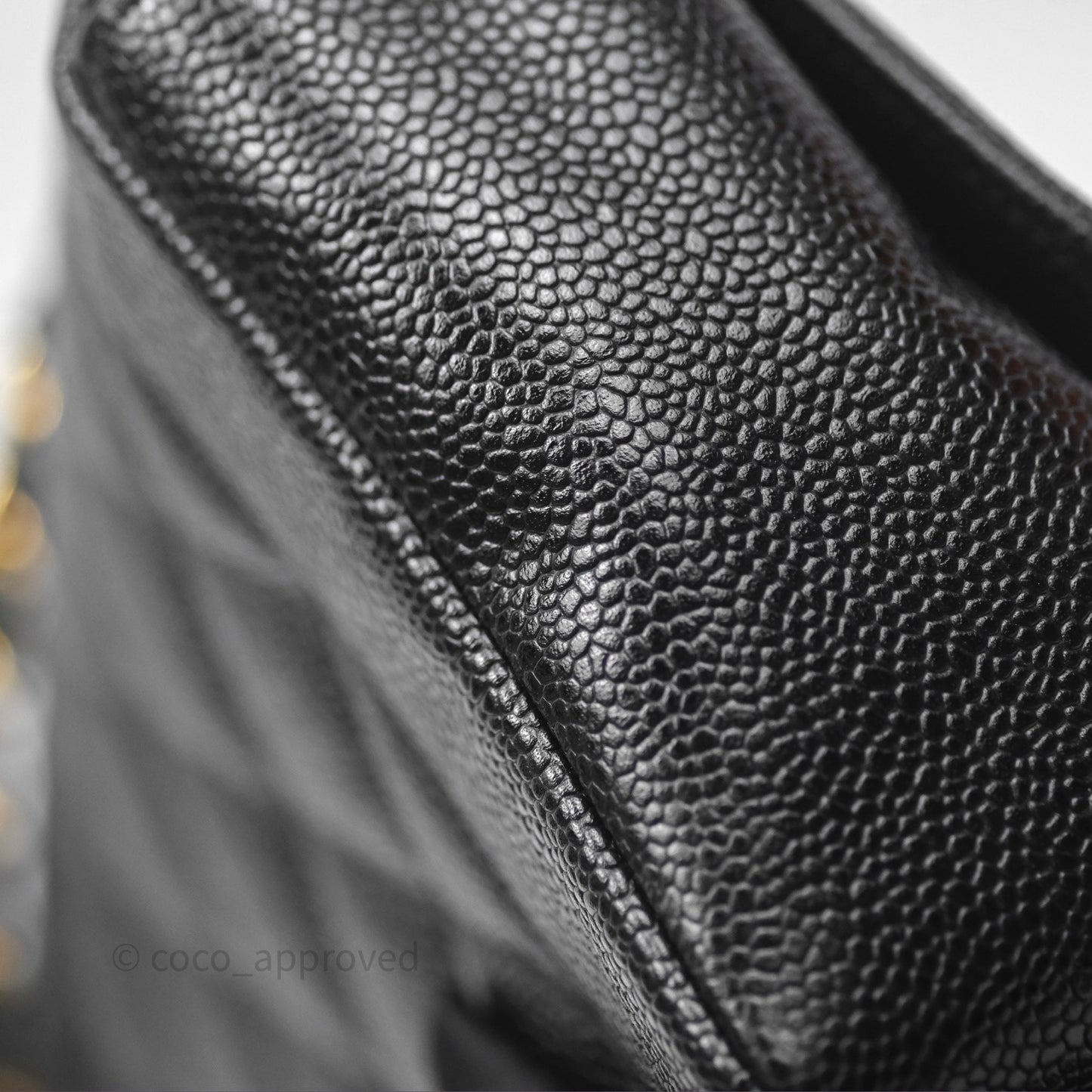 Chanel Small Vintage Quilted Classic Diana Flap Bag Black Caviar 24K Gold Hardware