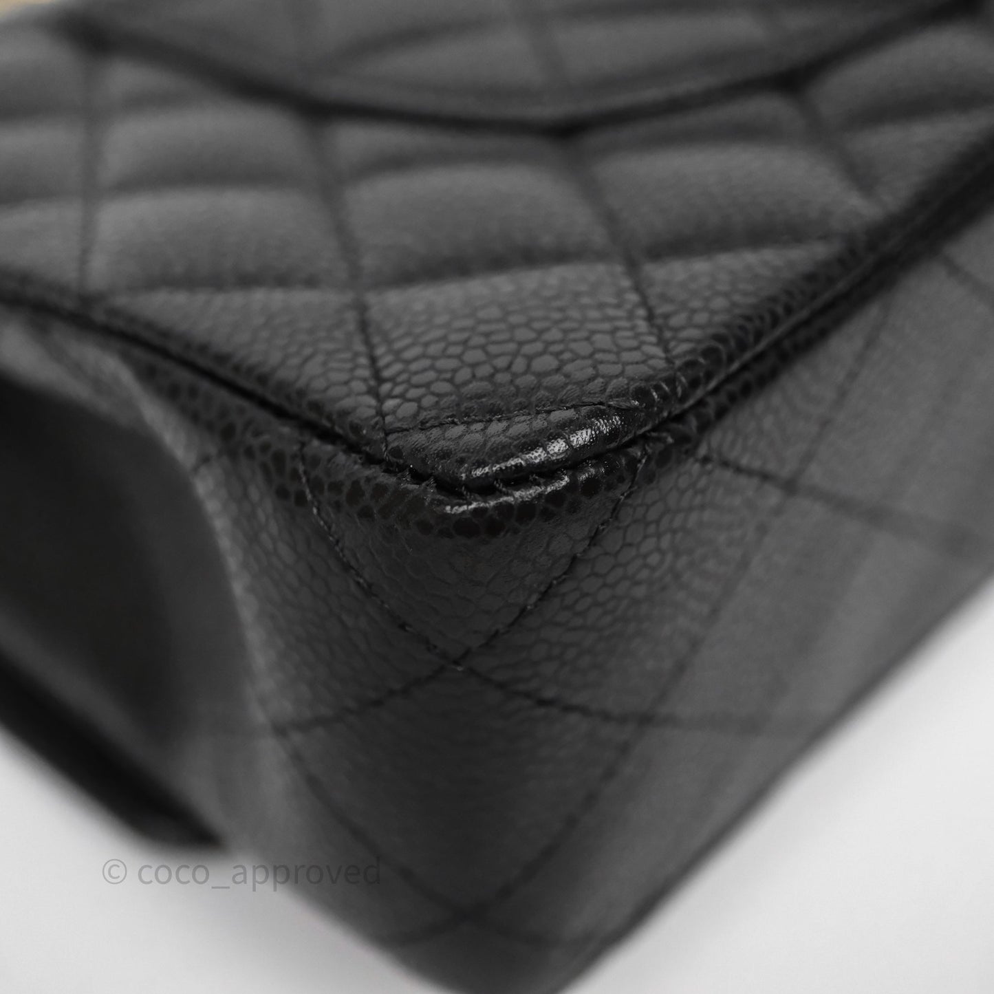 Chanel Classic M/L Medium Flap Quilted Black Caviar Gold Hardware
