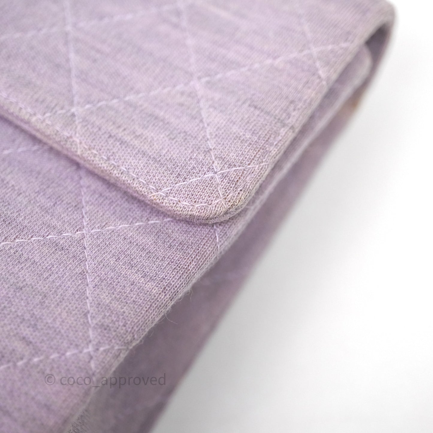 Chanel Medium Single Jersey Flap Bag Purple Silver Hardware