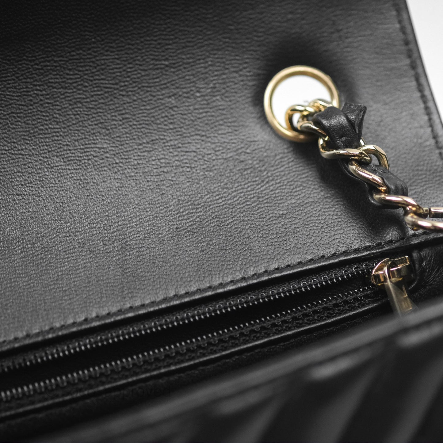 Chanel Mini Rectangular Flap Chevron Black Lambskin Gold Hardware