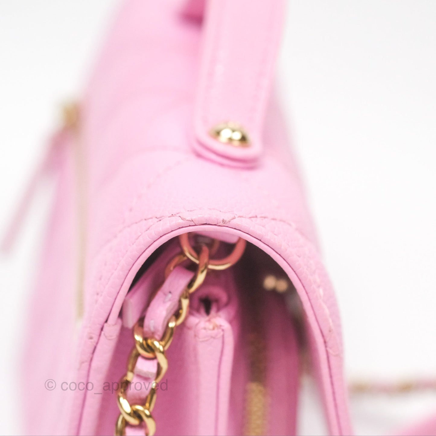 Chanel Business Affinity Clutch With Chain Pink Caviar Gold Hardware