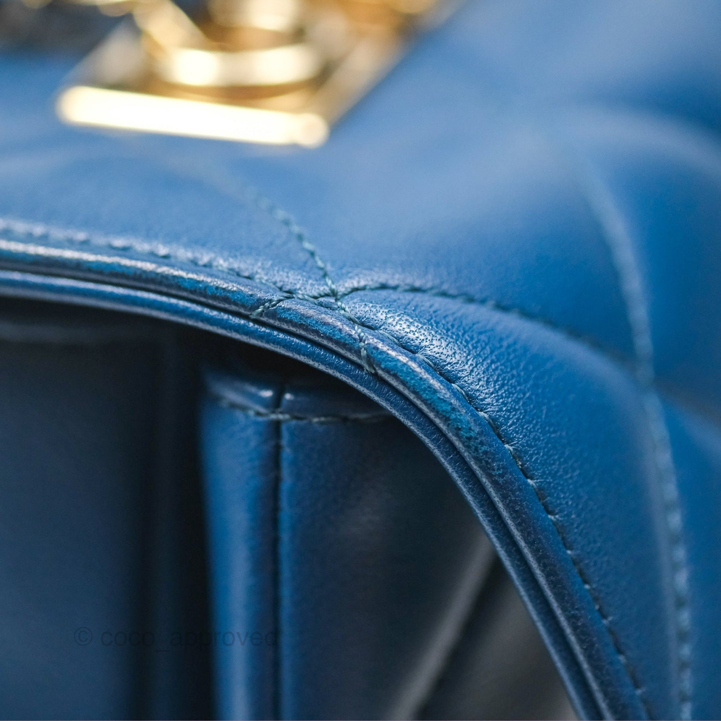Chanel Medium Trendy CC Navy Blue Lambskin Gold Hardware