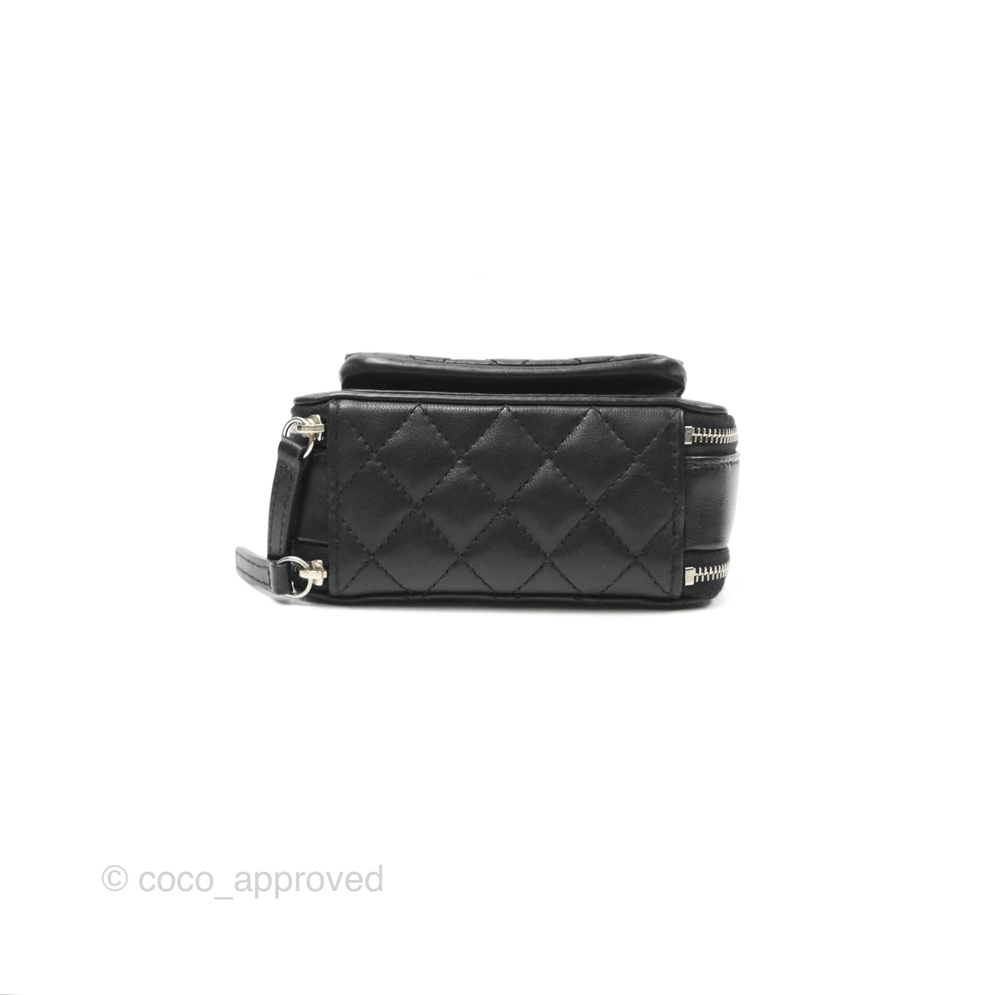Chanel Small Pocket Box Camera Case Black Lambskin Silver Hardware