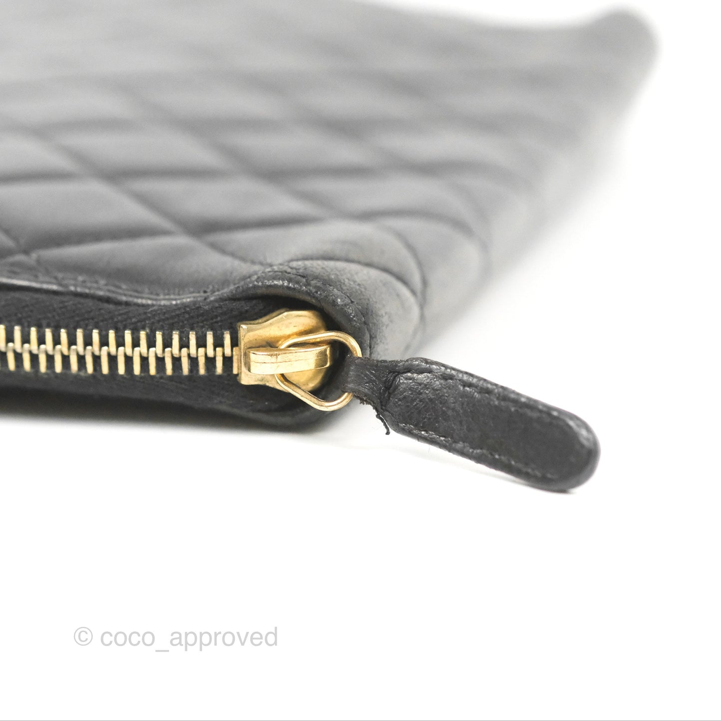 Chanel Zip Around Organiser Wallet Black Lambskin Gold Hardware