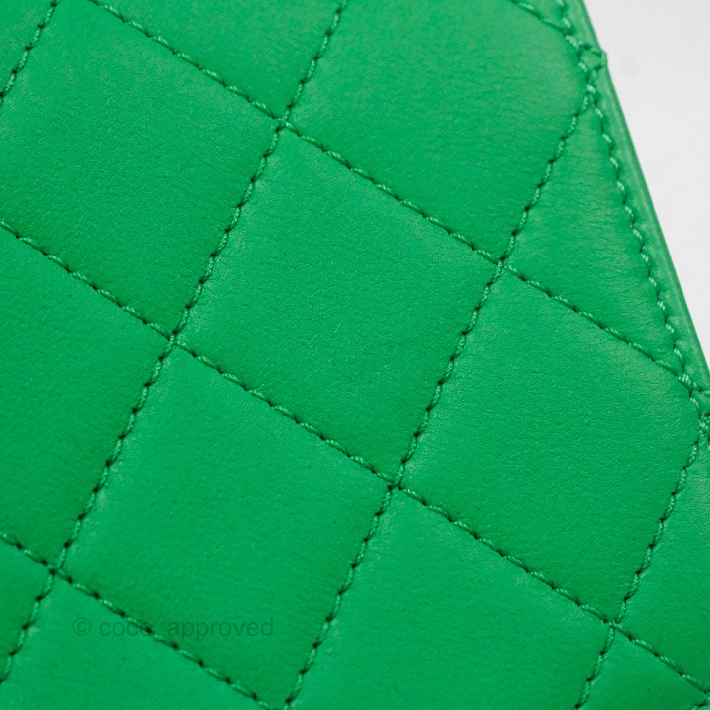 Chanel CC Quilted Flap Bag With Top Handle Green Calfskin Gold Hardware