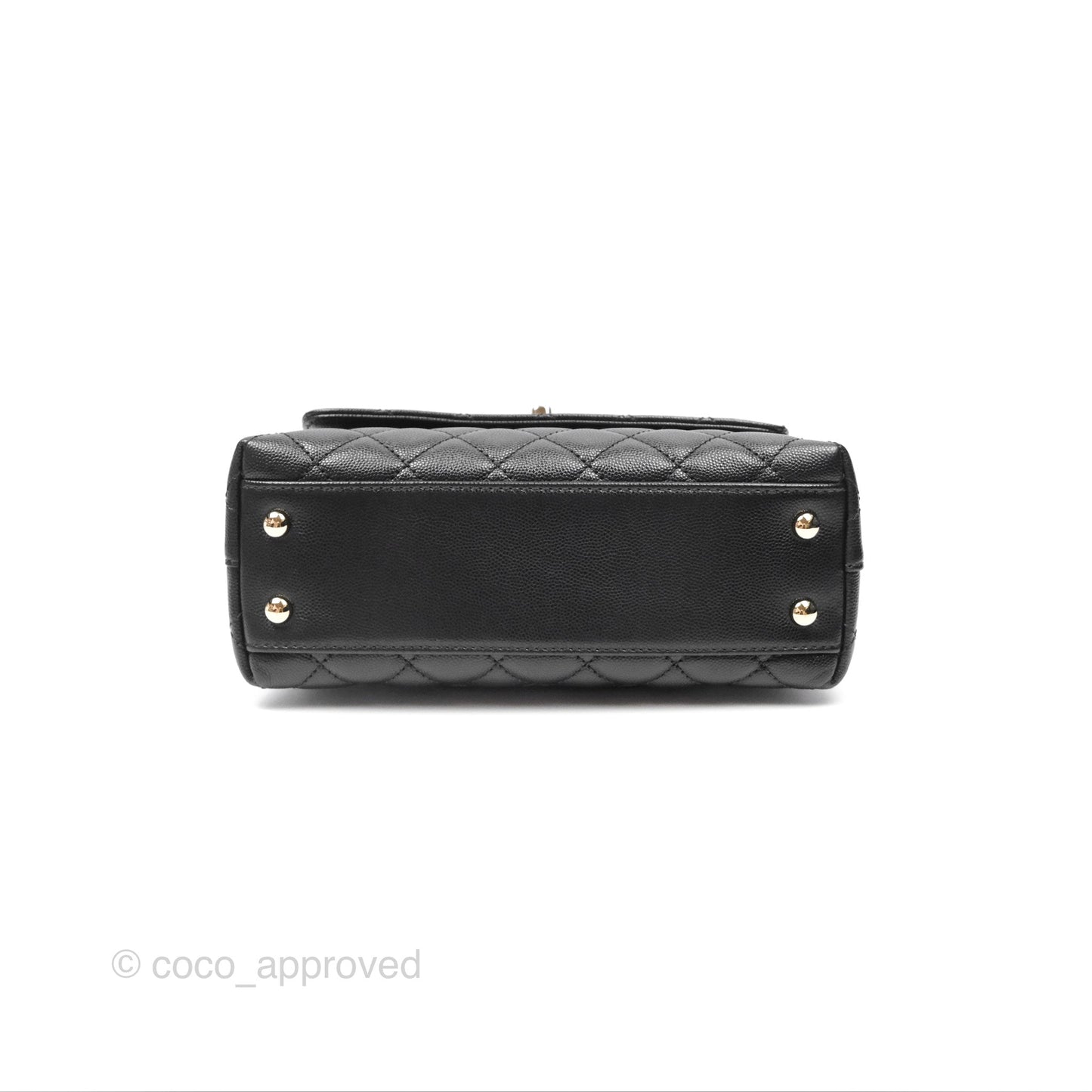 Chanel Small Coco Handle Quilted Black Caviar Gold Hardware