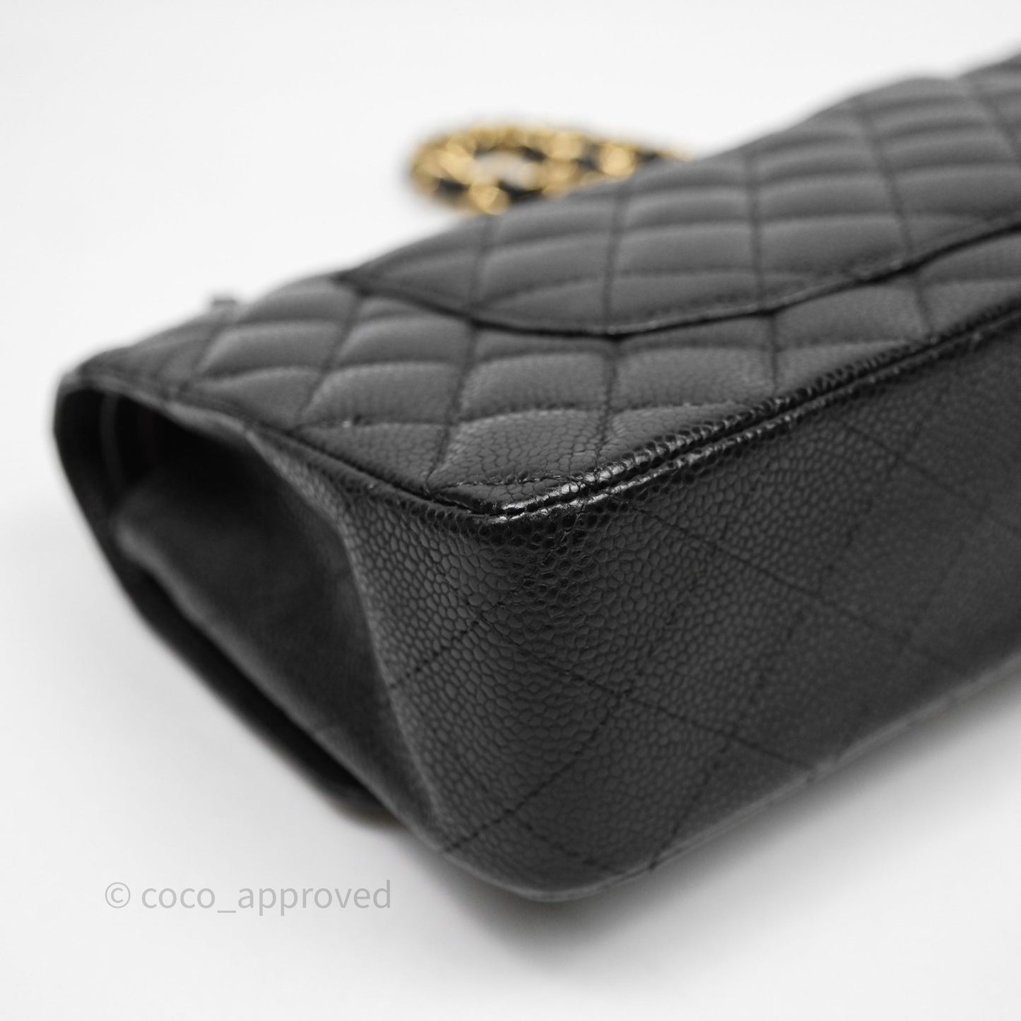 Chanel Classic M/L Medium Flap Quilted Black Caviar Gold Hardware