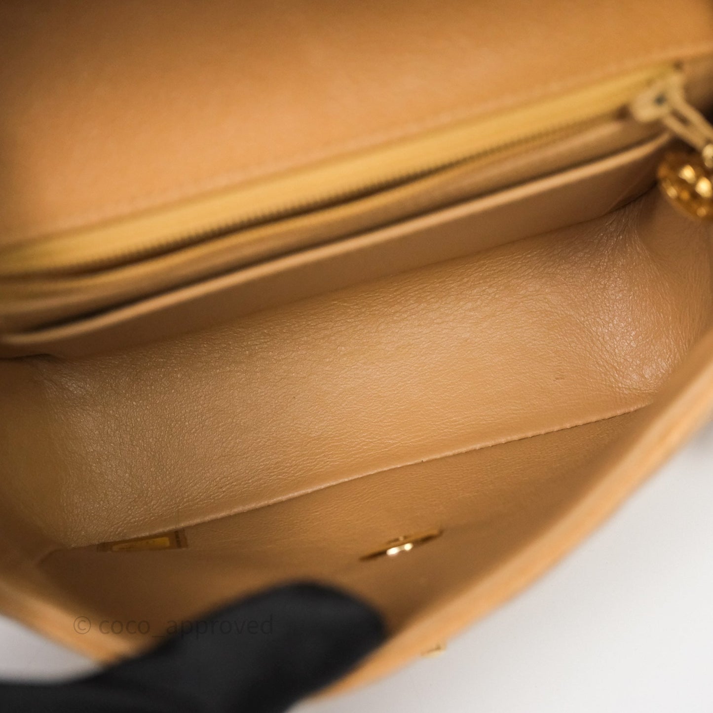 Chanel Vintage Mini Square Beige Caviar Gold Hardware