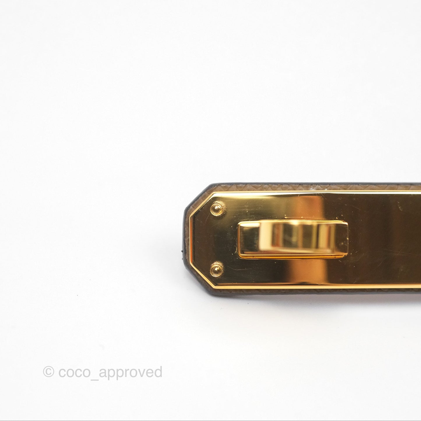 Hermès Epsom Kelly Buckle Belt Etoupe 18 Rose Gold Hardware