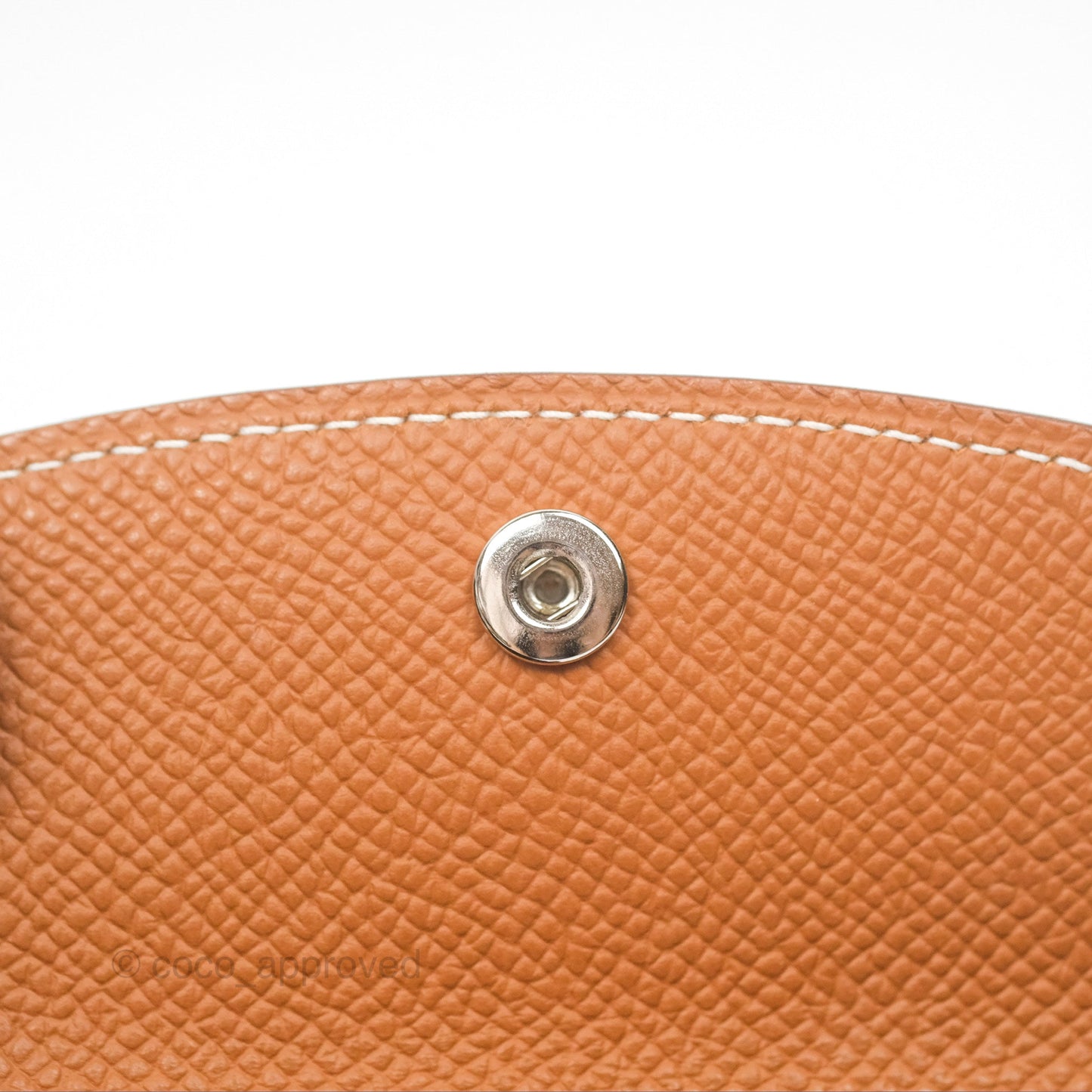 Hermes Bearn Mini Wallet Gold Epsom Palladium Hardware