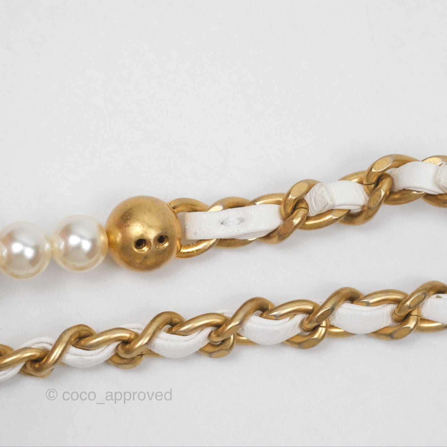 Chanel Quilted My Perfect Mini With Pearl White Lambskin Aged Gold Hardware 21K