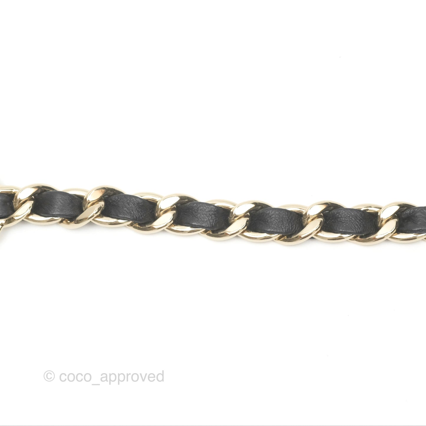 Chanel CC Woven Hair Band/Belt Accessory Black Gold Tone 22P