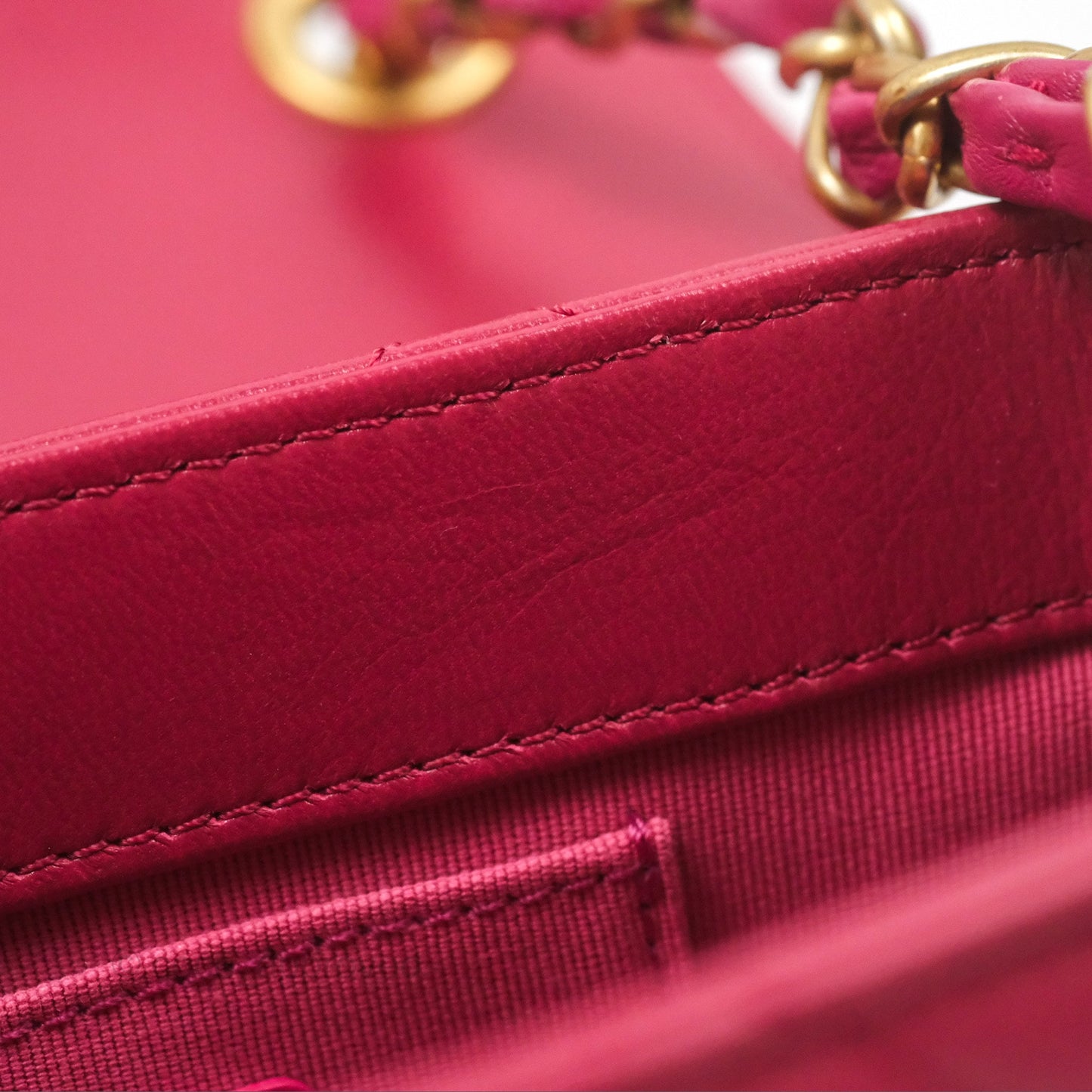 Chanel Diamond Lock CC Flap Bag Pink Lambskin Gold Hardware