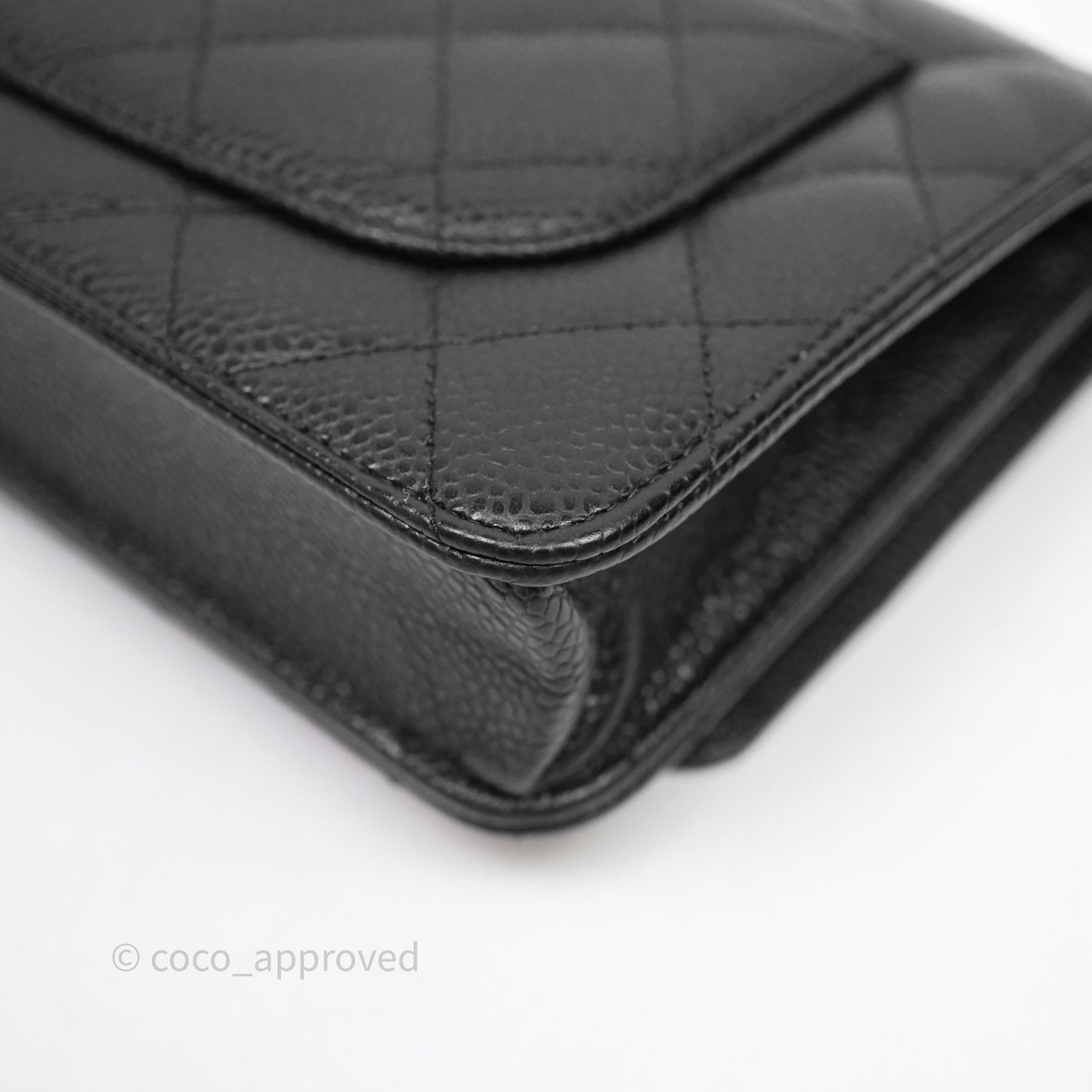 Chanel Classic Wallet On Chain WOC Quilted Black Caviar Gold Hardware