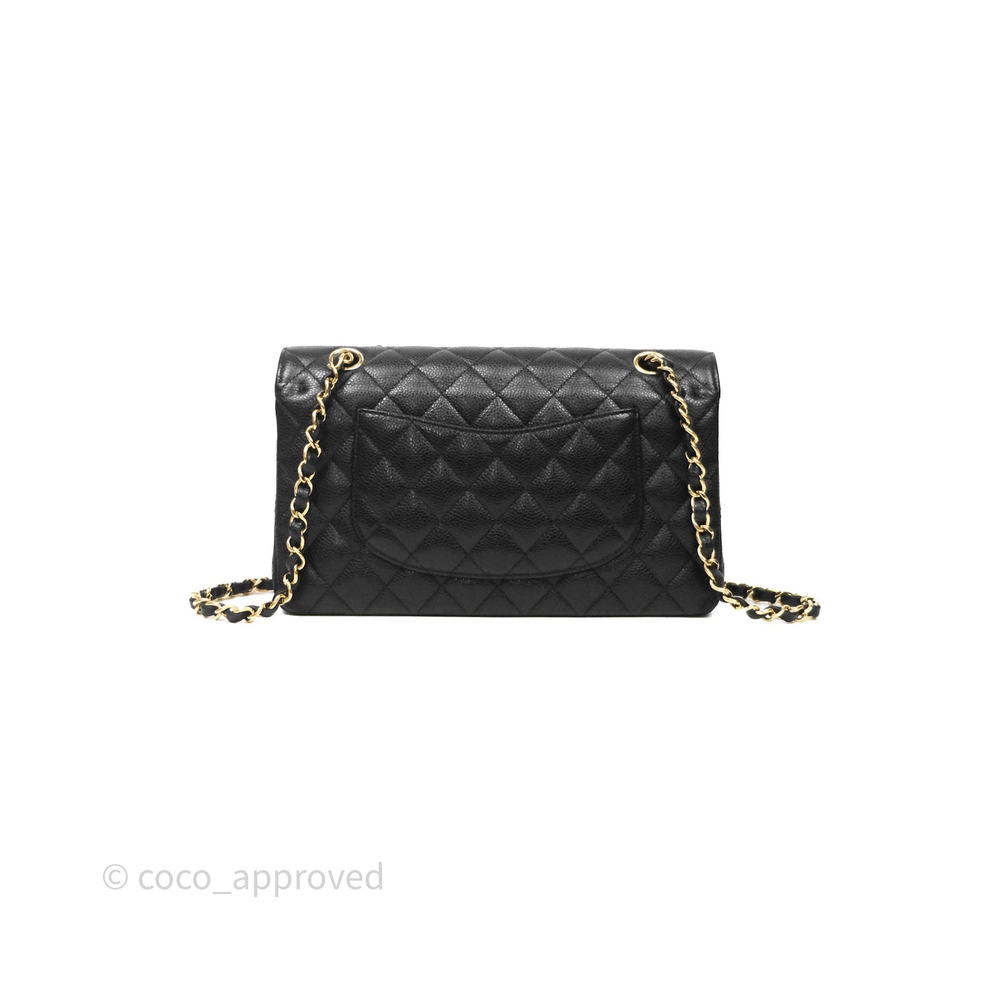 Chanel Classic M/L Medium Flap Quilted Black Caviar Gold Hardware