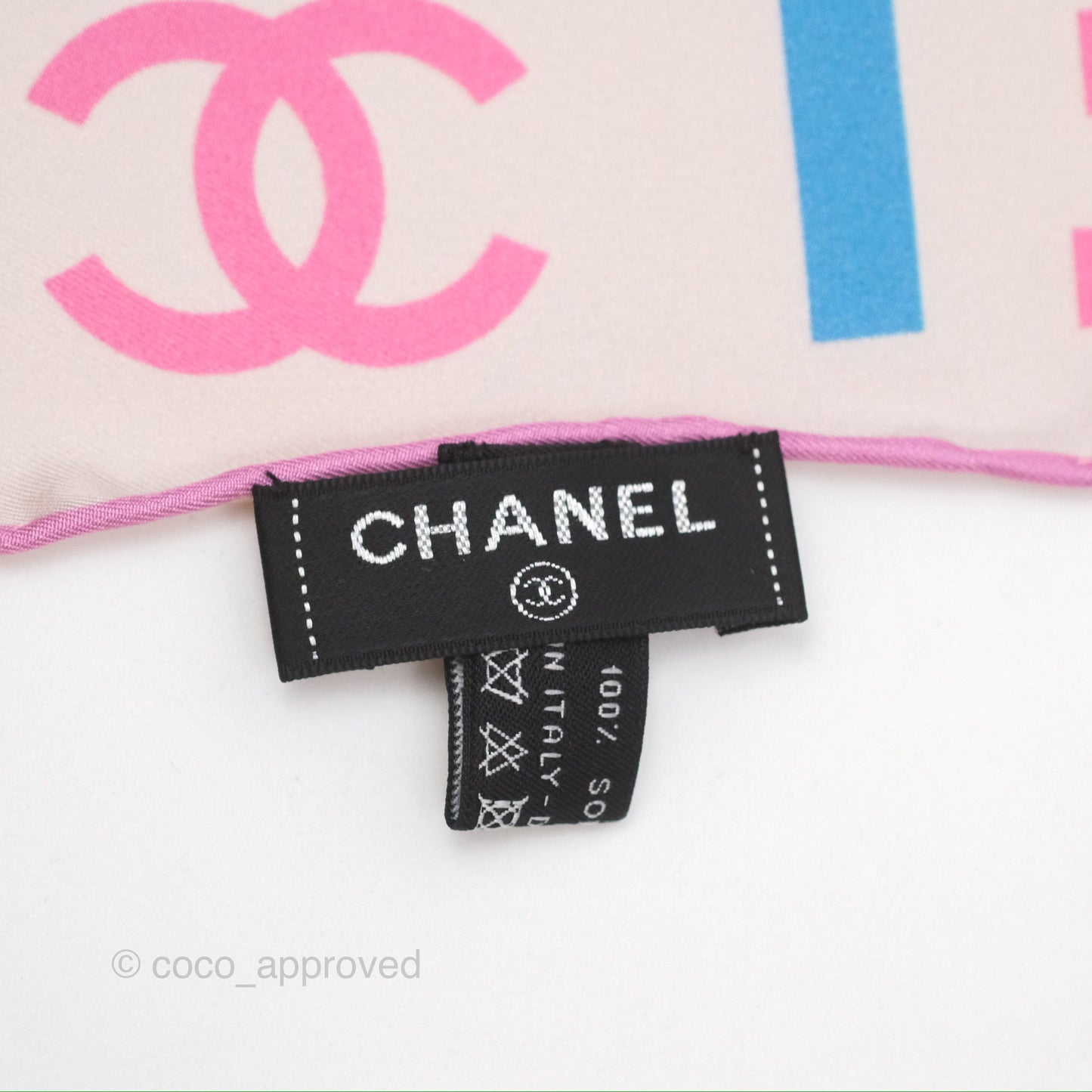 Chanel CC Logo Silk Square Scarf 90